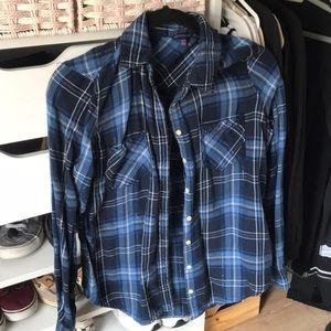 blue flannel shirt